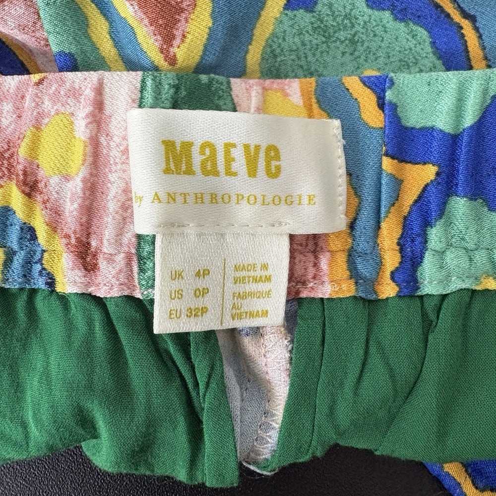 Maeve Anthropologie Printed Wide Leg Pants Womens‎ Size 0P Multicolor Boho - Picture 5 of 6